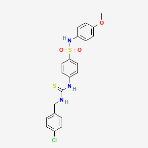 molecular formula C21H20ClN3O3S2 B4615927 4-({[(4-chlorobenzyl)amino]carbonothioyl}amino)-N-(4-methoxyphenyl)benzenesulfonamide 