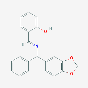 molecular formula C21H17NO3 B461594 2-({[1,3-Benzodioxol-5-yl(phenyl)methyl]imino}methyl)phenol 