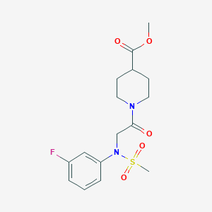 molecular formula C16H21FN2O5S B4615943 methyl 1-[N-(3-fluorophenyl)-N-(methylsulfonyl)glycyl]-4-piperidinecarboxylate 