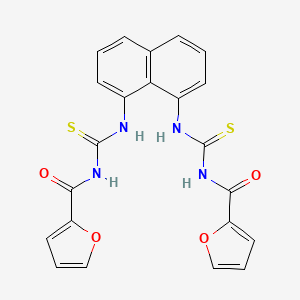 molecular formula C22H16N4O4S2 B4615949 N,N'-{1,8-萘二酰亚胺双[亚氨基(硫代次亚甲基)]}双(2-呋喃酰胺) 