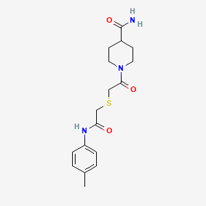 molecular formula C17H23N3O3S B4615970 1-[({2-[(4-甲基苯基)氨基]-2-氧代乙基}硫代)乙酰]-4-哌啶甲酰胺 