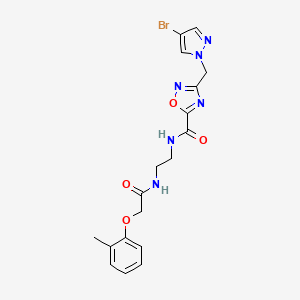 3-[(4-bromo-1H-pyrazol-1-yl)methyl]-N-(2-{[(2-methylphenoxy)acetyl]amino}ethyl)-1,2,4-oxadiazole-5-carboxamide