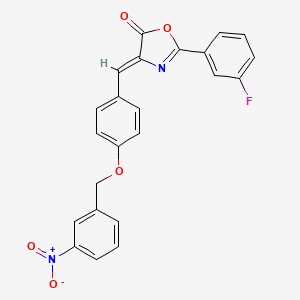 molecular formula C23H15FN2O5 B4615996 2-(3-fluorophenyl)-4-{4-[(3-nitrobenzyl)oxy]benzylidene}-1,3-oxazol-5(4H)-one 