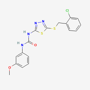 molecular formula C17H15ClN4O2S2 B4615998 N-{5-[(2-氯苄基)硫代]-1,3,4-噻二唑-2-基}-N'-(3-甲氧苯基)脲 