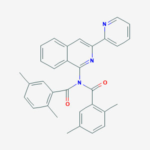 molecular formula C32H27N3O2 B461600 N-(2,5-dimethylbenzoyl)-2,5-dimethyl-N-[3-(2-pyridinyl)-1-isoquinolinyl]benzamide 