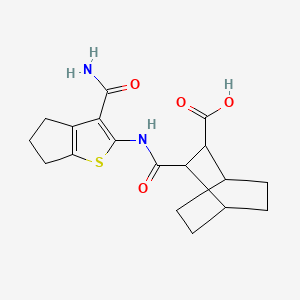 3-({[3-(aminocarbonyl)-5,6-dihydro-4H-cyclopenta[b]thien-2-yl]amino}carbonyl)bicyclo[2.2.2]octane-2-carboxylic acid