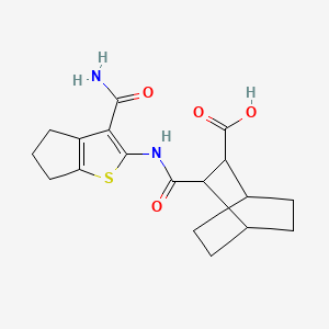 molecular formula C18H22N2O4S B4616010 3-({[3-(aminocarbonyl)-5,6-dihydro-4H-cyclopenta[b]thien-2-yl]amino}carbonyl)bicyclo[2.2.2]octane-2-carboxylic acid 