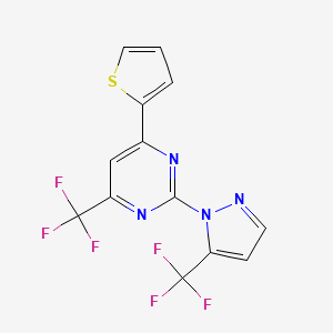 molecular formula C13H6F6N4S B4616018 4-(2-thienyl)-6-(trifluoromethyl)-2-[5-(trifluoromethyl)-1H-pyrazol-1-yl]pyrimidine 