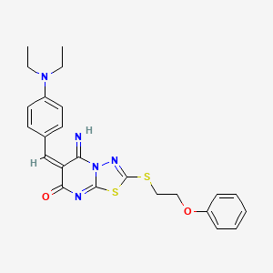 6-[4-(diethylamino)benzylidene]-5-imino-2-[(2-phenoxyethyl)thio]-5,6-dihydro-7H-[1,3,4]thiadiazolo[3,2-a]pyrimidin-7-one