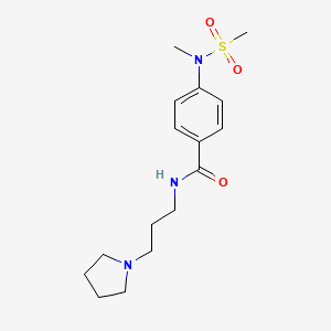 molecular formula C16H25N3O3S B4616051 4-[甲基（甲基磺酰基）氨基]-N-[3-(1-吡咯烷基)丙基]苯甲酰胺 