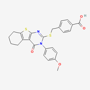 molecular formula C25H22N2O4S2 B4616059 4-({[3-(4-甲氧基苯基)-4-氧代-3,4,5,6,7,8-六氢[1]苯并噻吩并[2,3-d]嘧啶-2-基]硫代}甲基)苯甲酸 CAS No. 477330-71-5