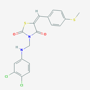 molecular formula C18H14Cl2N2O2S2 B461606 3-[(3,4-Dichloroanilino)methyl]-5-[4-(methylsulfanyl)benzylidene]-1,3-thiazolidine-2,4-dione 
