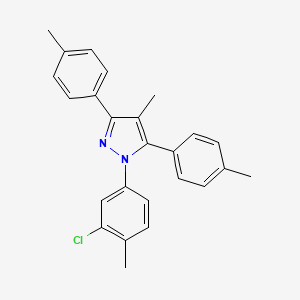 molecular formula C25H23ClN2 B4616064 1-(3-chloro-4-methylphenyl)-4-methyl-3,5-bis(4-methylphenyl)-1H-pyrazole 