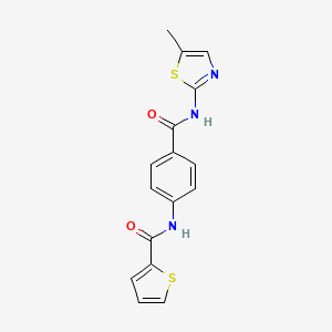 molecular formula C16H13N3O2S2 B4616079 N-(4-{[(5-甲基-1,3-噻唑-2-基)氨基]羰基}苯基)-2-噻吩甲酰胺 