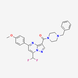 3-[(4-benzyl-1-piperazinyl)carbonyl]-7-(difluoromethyl)-5-(4-methoxyphenyl)pyrazolo[1,5-a]pyrimidine