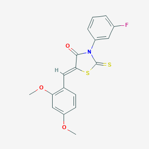 molecular formula C18H14FNO3S2 B461609 5-(2,4-Dimethoxybenzylidene)-3-(3-fluorophenyl)-2-thioxo-1,3-thiazolidin-4-one CAS No. 327053-97-4