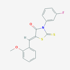molecular formula C17H12FNO2S2 B461610 (Z)-3-(3-fluorophenyl)-5-(2-methoxybenzylidene)-2-thioxothiazolidin-4-one CAS No. 292173-32-1