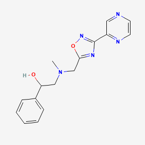 molecular formula C16H17N5O2 B4616118 2-(甲基{[3-(2-吡嗪基)-1,2,4-恶二唑-5-基]甲基}氨基)-1-苯乙醇 