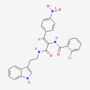 2-chloro-N-[1-({[2-(1H-indol-3-yl)ethyl]amino}carbonyl)-2-(4-nitrophenyl)vinyl]benzamide