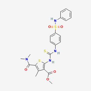 molecular formula C23H24N4O5S3 B4616148 methyl 2-[({[4-(anilinosulfonyl)phenyl]amino}carbonothioyl)amino]-5-[(dimethylamino)carbonyl]-4-methyl-3-thiophenecarboxylate 