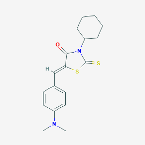 molecular formula C18H22N2OS2 B461615 (5Z)-3-cyclohexyl-5-[4-(dimethylamino)benzylidene]-2-thioxo-1,3-thiazolidin-4-one 