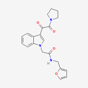 molecular formula C21H21N3O4 B4616160 N-(2-furylmethyl)-2-{3-[oxo(1-pyrrolidinyl)acetyl]-1H-indol-1-yl}acetamide 