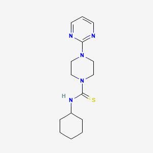 molecular formula C15H23N5S B4616170 N-cyclohexyl-4-(2-pyrimidinyl)-1-piperazinecarbothioamide 