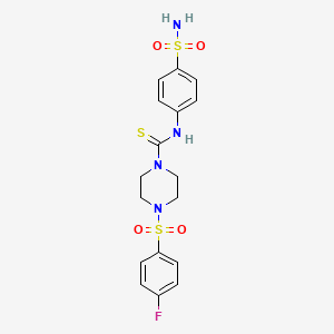 N-[4-(aminosulfonyl)phenyl]-4-[(4-fluorophenyl)sulfonyl]-1-piperazinecarbothioamide