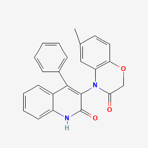 6-methyl-4-(2-oxo-4-phenyl-1,2-dihydro-3-quinolinyl)-2H-1,4-benzoxazin-3(4H)-one