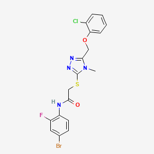 molecular formula C18H15BrClFN4O2S B4616204 N-(4-bromo-2-fluorophenyl)-2-({5-[(2-chlorophenoxy)methyl]-4-methyl-4H-1,2,4-triazol-3-yl}thio)acetamide 