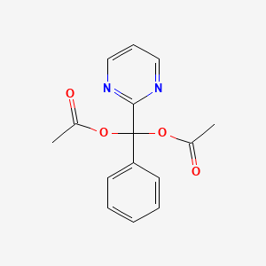 molecular formula C15H14N2O4 B4616209 phenyl(pyrimidin-2-yl)methylene diacetate 