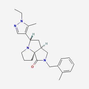 (3aS*,5S*,9aS*)-5-(1-ethyl-5-methyl-1H-pyrazol-4-yl)-2-(2-methylbenzyl)hexahydro-7H-pyrrolo[3,4-g]pyrrolizin-1(2H)-one