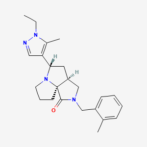 molecular formula C23H30N4O B4616222 (3aS*,5S*,9aS*)-5-(1-乙基-5-甲基-1H-吡唑-4-基)-2-(2-甲基苄基)六氢-7H-吡咯并[3,4-g]吡咯利津-1(2H)-酮 