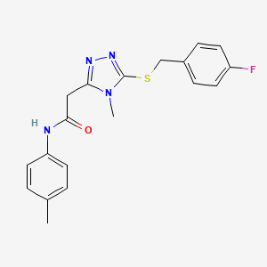 molecular formula C19H19FN4OS B4616227 2-{5-[(4-氟苄基)硫]-4-甲基-4H-1,2,4-三唑-3-基}-N-(4-甲苯基)乙酰胺 