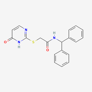 molecular formula C19H17N3O2S B4616230 N-(二苯甲基)-2-[(4-羟基-2-嘧啶基)硫]乙酰胺 