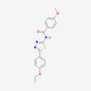 molecular formula C18H17N3O3S B461624 N-[5-(4-ethoxyphenyl)-1,3,4-thiadiazol-2-yl]-4-methoxybenzamide 