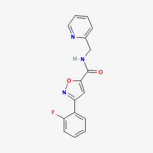 molecular formula C16H12FN3O2 B4616240 3-(2-fluorophenyl)-N-(2-pyridinylmethyl)-5-isoxazolecarboxamide 