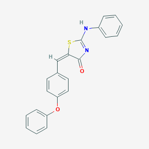 molecular formula C22H16N2O2S B461625 (5E)-2-anilino-5-[(4-phenoxyphenyl)methylidene]-1,3-thiazol-4-one 