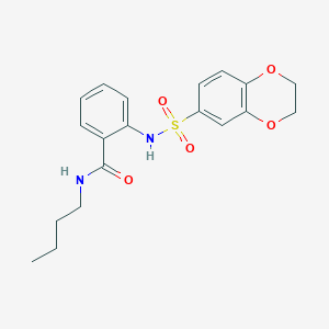 molecular formula C19H22N2O5S B4616253 N-butyl-2-[(2,3-dihydro-1,4-benzodioxin-6-ylsulfonyl)amino]benzamide 