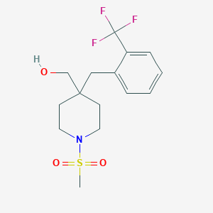 molecular formula C15H20F3NO3S B4616261 {1-(甲磺酰基)-4-[2-(三氟甲基)苄基]-4-哌啶基}甲醇 