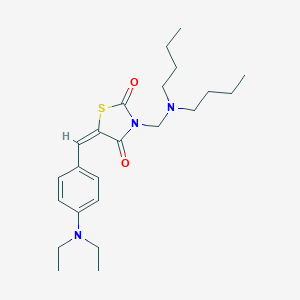 molecular formula C23H35N3O2S B461628 3-[(Dibutylamino)methyl]-5-[4-(diethylamino)benzylidene]-1,3-thiazolidine-2,4-dione 