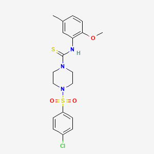 4-[(4-chlorophenyl)sulfonyl]-N-(2-methoxy-5-methylphenyl)-1-piperazinecarbothioamide