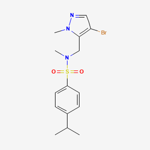 molecular formula C15H20BrN3O2S B4616291 N-[(4-bromo-1-methyl-1H-pyrazol-5-yl)methyl]-4-isopropyl-N-methylbenzenesulfonamide 