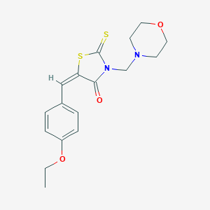 molecular formula C17H20N2O3S2 B461630 (5E)-5-(4-ethoxybenzylidene)-3-(morpholin-4-ylmethyl)-2-thioxo-1,3-thiazolidin-4-one 