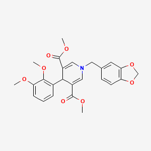 molecular formula C25H25NO8 B4616303 1-(1,3-苯并二氧杂环-5-基甲基)-4-(2,3-二甲氧基苯基)-1,4-二氢-3,5-吡啶二甲酸二甲酯 