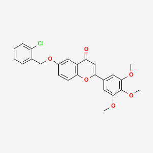molecular formula C25H21ClO6 B4616311 6-[(2-chlorobenzyl)oxy]-2-(3,4,5-trimethoxyphenyl)-4H-chromen-4-one 