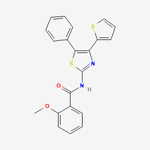 molecular formula C21H16N2O2S2 B4616312 2-甲氧基-N-[5-苯基-4-(2-噻吩基)-1,3-噻唑-2-基]苯甲酰胺 