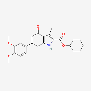 cyclohexyl 6-(3,4-dimethoxyphenyl)-3-methyl-4-oxo-4,5,6,7-tetrahydro-1H-indole-2-carboxylate