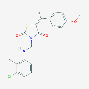 molecular formula C19H17ClN2O3S B461633 3-[(3-Chloro-2-methylanilino)methyl]-5-(4-methoxybenzylidene)-1,3-thiazolidine-2,4-dione 