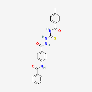 molecular formula C23H20N4O3S B4616341 N-({2-[4-(benzoylamino)benzoyl]hydrazino}carbonothioyl)-4-methylbenzamide 